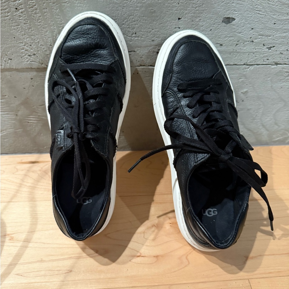 UGG Women’s Almeda Lace Black Leather Sneakers